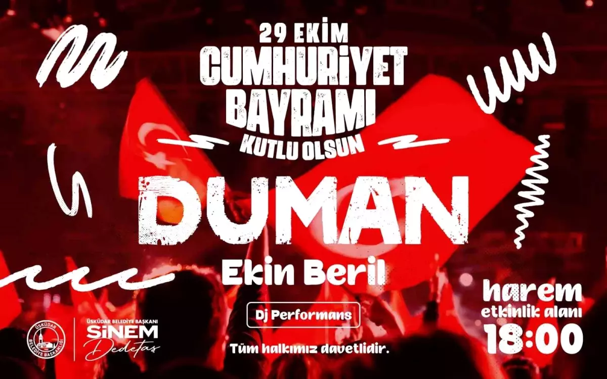 Üsküdar’da Cumhuriyet Bayramı Coşkusu: Duman ve Ekin Beril Konserleri